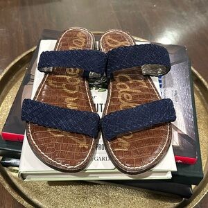Sam Edelman Navy Suede Braided Sandals